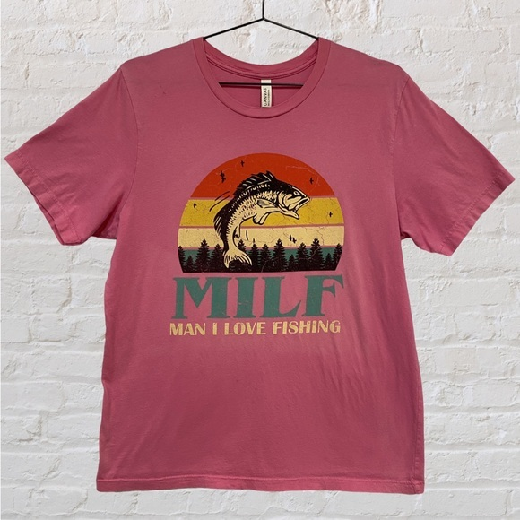 Bella Canvas Tops - CANVAS “MILF: Man I‎ Like Fishing”  T-SHIRT SIZE XL